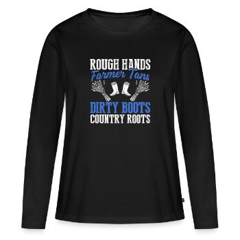 agriculteur de campagne - T-shirt manches longues Premium bio Femme - noir - Devant - Julia (174cm)