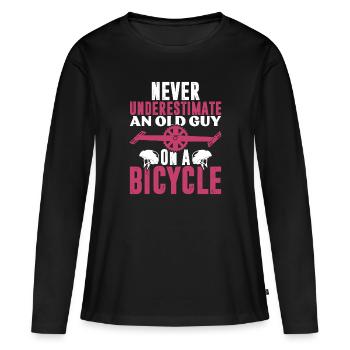 old man bike - Women's Premium Organic Long Sleeve Shirt - black - Front - Julia (174cm)