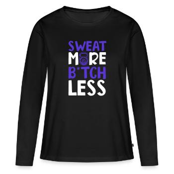 aptitude à la transpiration - T-shirt manches longues Premium bio Femme - noir - Devant - Julia (174cm)