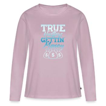 true hustle - Women's Premium Organic Long Sleeve Shirt - dusky pink - Front - Julia (174cm)
