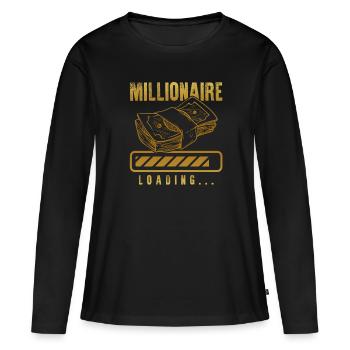 chargement millionnaire - T-shirt manches longues Premium bio Femme - noir - Devant - Julia (174cm)