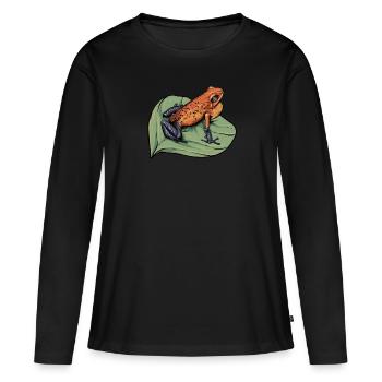 Pfeilgiftfrosch I Kröte Frosch Motiv für Amphibien - Frauen Premium Bio Langarmshirt - Schwarz - Vorne - Julia (174cm)