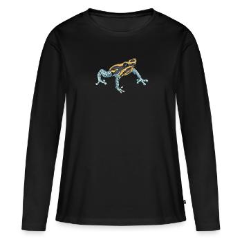 Pfeilgiftfrosch I Kröte Frosch Motiv für Amphibien - Frauen Premium Bio Langarmshirt - Schwarz - Vorne - Julia (174cm)