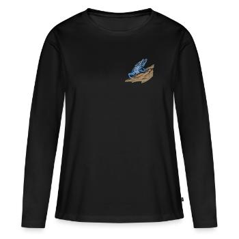 Pfeilgiftfrosch I Kröte Frosch Motiv für Amphibien - Frauen Premium Bio Langarmshirt - Schwarz - Vorne - Julia (174cm)