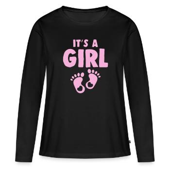 petite fille fille - T-shirt manches longues Premium bio Femme - noir - Devant - Julia (174cm)