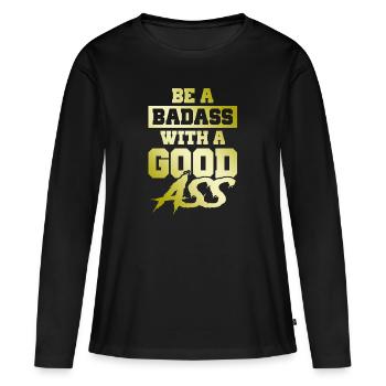 la vérité dans l’amour - T-shirt manches longues Premium bio Femme - noir - Devant - Julia (174cm)