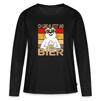 Je vis dans la chemise d’alcool à la bière de la fête des pères - T-shirt manches longues Premium bio Femme - noir - Devant - Julia (174cm)