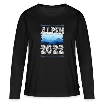 Alpen 2022 - Frauen Premium Bio Langarmshirt - Schwarz - Vorne - Julia (174cm)