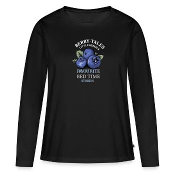 Myrtille Myrtille Arbuste Forêt Forêt Fruit - T-shirt manches longues Premium bio Femme - noir - Devant - Julia (174cm)
