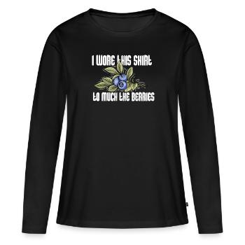 Myrtille Myrtille Arbuste Forêt Forêt Fruit - T-shirt manches longues Premium bio Femme - noir - Devant - Julia (174cm)