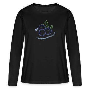 Myrtille Myrtille Arbuste Forêt Forêt Fruit - T-shirt manches longues Premium bio Femme - noir - Devant - Julia (174cm)