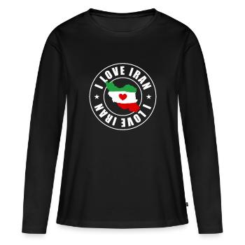 J’aime l’Iran - T-shirt manches longues Premium bio Femme - noir - Devant - Julia (174cm)