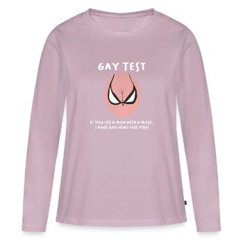 Gay Test - T-shirt manches longues Premium bio Femme - rose poudré - Devant - Julia (174cm)