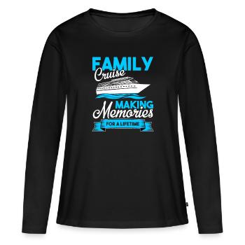 Croisière Croisière Vacances Croisière Familiale - T-shirt manches longues Premium bio Femme - noir - Devant - Julia (174cm)