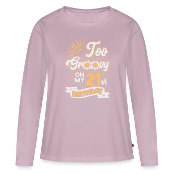 Too Groovy On My 21st Birthday Twenty-One - Women's Premium Organic Long Sleeve Shirt - dusky pink - Front - Julia (174cm)