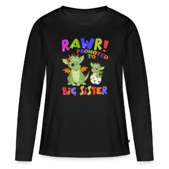 Rawr! Promotion à Big Sister Cute - T-shirt manches longues Premium bio Femme - noir - Devant - Julia (174cm)