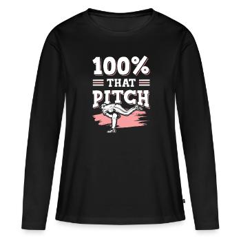 baseball pitch - Frauen Premium Bio Langarmshirt - Schwarz - Vorne - Julia (174cm)