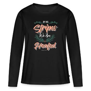 bibel verse heilung - Frauen Premium Bio Langarmshirt - Schwarz - Vorne - Julia (174cm)