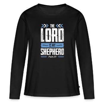 Bible Proverb Shepherd - Women's Premium Organic Long Sleeve Shirt - black - Front - Julia (174cm)