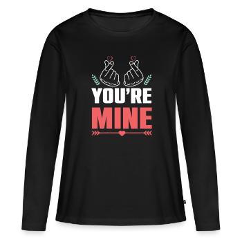 Couples Tu m’appartiens Couples - T-shirt manches longues Premium bio Femme - noir - Devant - Julia (174cm)
