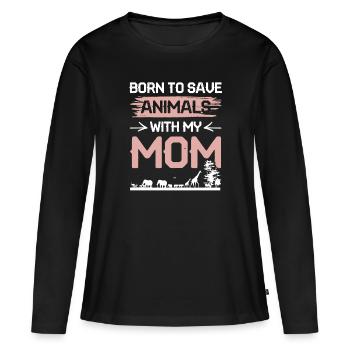 Animal rights activist Mama - Women's Premium Organic Long Sleeve Shirt - black - Front - Julia (174cm)
