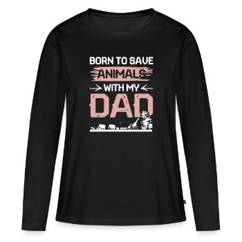 Animal rights activist dad - Women's Premium Organic Long Sleeve Shirt - black - Front - Julia (174cm)