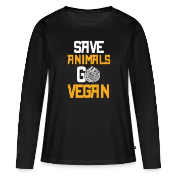 Animal rights activists vegan - Women's Premium Organic Long Sleeve Shirt - black - Front - Julia (174cm)