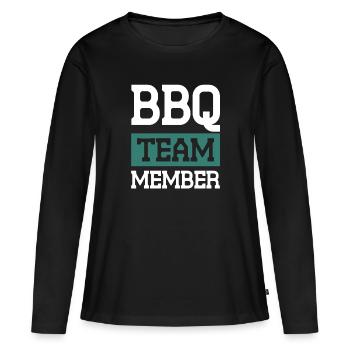 Équipe Bbq - T-shirt manches longues Premium bio Femme - noir - Devant - Julia (174cm)