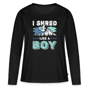 snowboarding junge - Frauen Premium Bio Langarmshirt - Schwarz - Vorne - Julia (174cm)