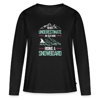 Snowboarder Old Man - Women's Premium Organic Long Sleeve Shirt - black - Front - Julia (174cm)
