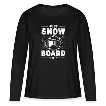 snowboarder snowboard - T-shirt manches longues Premium bio Femme - noir - Devant - Julia (174cm)