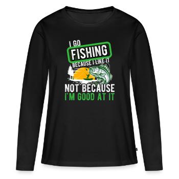 Angler Hobby Angler Fischer - T-shirt manches longues Premium bio Femme - noir - Devant - Julia (174cm)