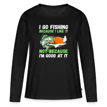 Angler Hobby Angler Fischer - T-shirt manches longues Premium bio Femme - noir - Devant - Julia (174cm)