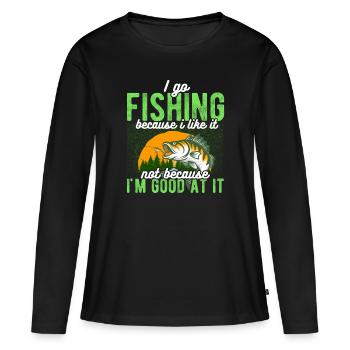 Angler Hobby Angler Fischer - T-shirt manches longues Premium bio Femme - noir - Devant - Julia (174cm)
