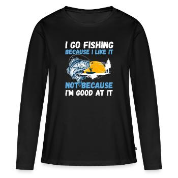 Angler Hobby Angler Fischer - T-shirt manches longues Premium bio Femme - noir - Devant - Julia (174cm)