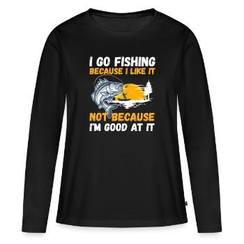 Angler Hobby Angler Fischer - T-shirt manches longues Premium bio Femme - noir - Devant - Julia (174cm)