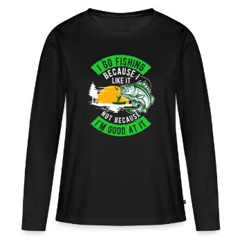 Angler Hobby Angler Fischer - T-shirt manches longues Premium bio Femme - noir - Devant - Julia (174cm)