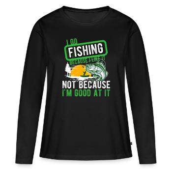 Angler Hobby Angler Fischer - T-shirt manches longues Premium bio Femme - noir - Devant - Julia (174cm)