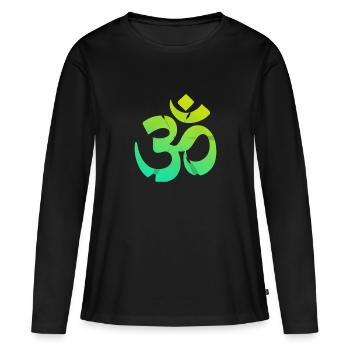 Symbole Om par HOB Products - T-shirt manches longues Premium bio Femme - noir - Devant - Julia (174cm)