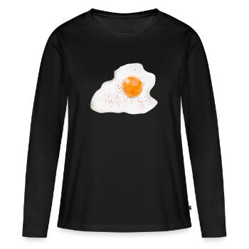 Spiegelei by HOB Products - Frauen Premium Bio Langarmshirt - Schwarz - Vorne - Julia (174cm)
