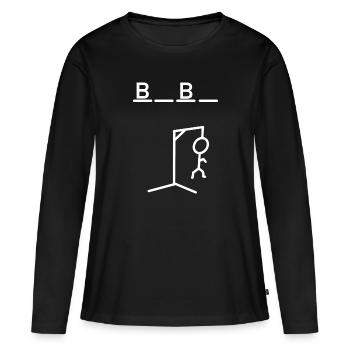 Galgenraten Hangman B_B_ par HOB Products - T-shirt manches longues Premium bio Femme - noir - Devant - Julia (174cm)