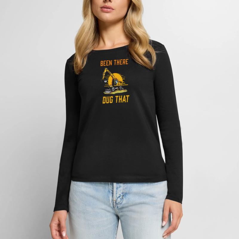 Construction machine machine operator Construction site excavator Women's Premium Organic Long Sleeve Shirt