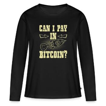 Pay with Bitcoin - Women's Premium Organic Long Sleeve Shirt - black - Front - Julia (174cm)
