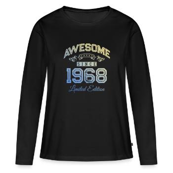 1968 awesome since - Frauen Premium Bio Langarmshirt - Schwarz - Vorne - Julia (174cm)