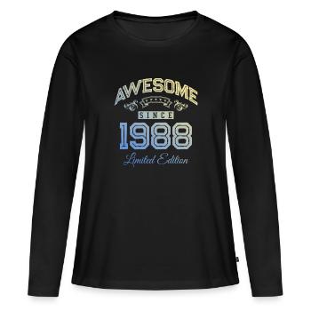1988 awesome since - Frauen Premium Bio Langarmshirt - Schwarz - Vorne - Julia (174cm)