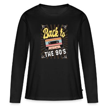Retro 90s Back To The 90's - Women's Premium Organic Long Sleeve Shirt - black - Front - Julia (174cm)
