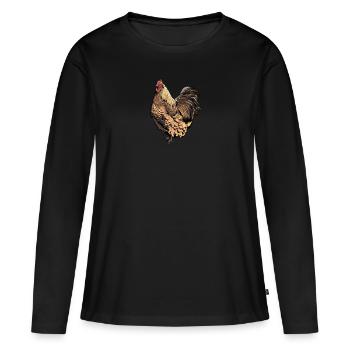 Brahma Chicken I Chicken Poultry Motif pour - T-shirt manches longues Premium bio Femme - noir - Devant - Julia (174cm)