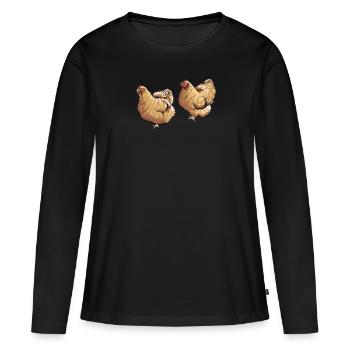 Brahma Chicken I Chicken Poultry Motif pour - T-shirt manches longues Premium bio Femme - noir - Devant - Julia (174cm)