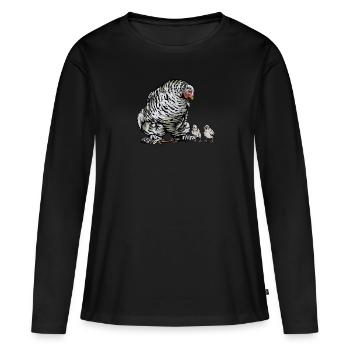 Brahma Chicken I Chicken Poultry Motif pour - T-shirt manches longues Premium bio Femme - noir - Devant - Julia (174cm)