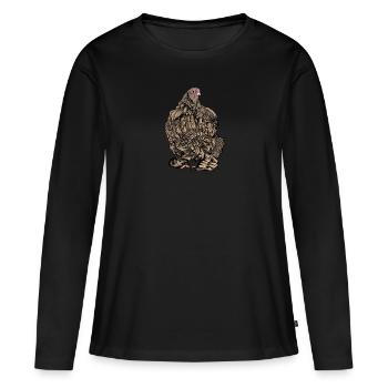 Brahma Chicken I Chicken Poultry Motif pour - T-shirt manches longues Premium bio Femme - noir - Devant - Julia (174cm)